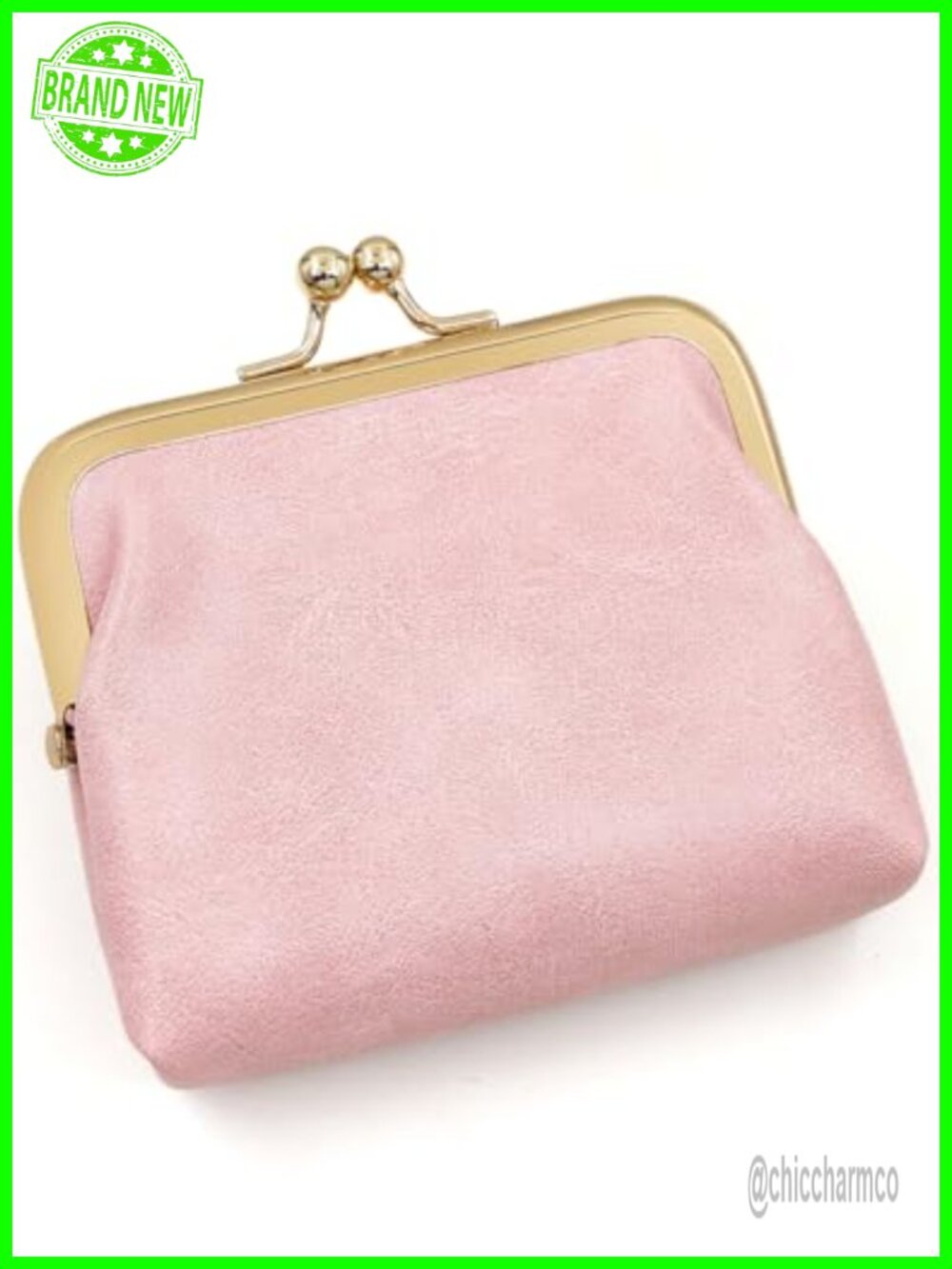 Small Kiss Lock Coin Purse PU Leather Change Pouch Vintage Wallet